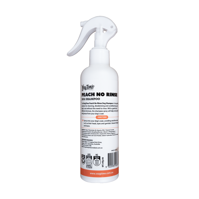 WagTime Peach No Rinse Dog Shampoo Spray 250ml