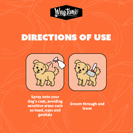 WagTime Peach No Rinse Dog Shampoo Spray 250ml