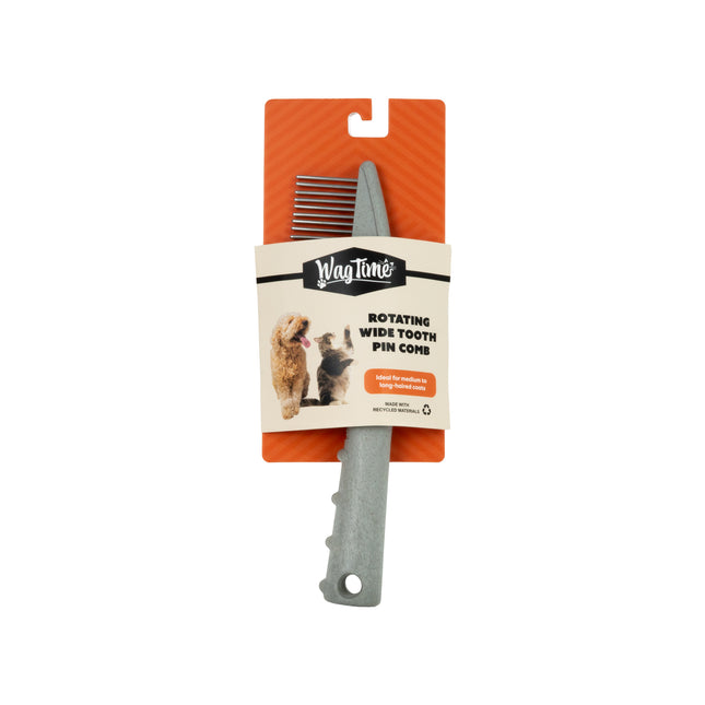 WagTime Recycled Rotating Wide Tooth Pin Comb