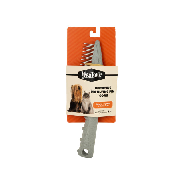 WagTime Recycled Rotating Moulting Pin Comb