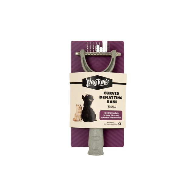 WagTime Recycled Curved Dematting Rake - Small