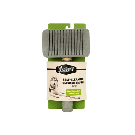 WagTime Recycled Self-Cleaning Slicker Brush - Large