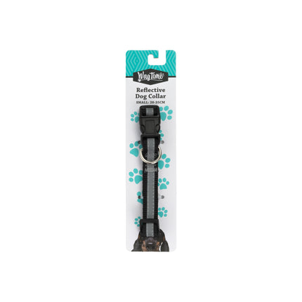 WagTime Reflective Dog Collar Black - Small