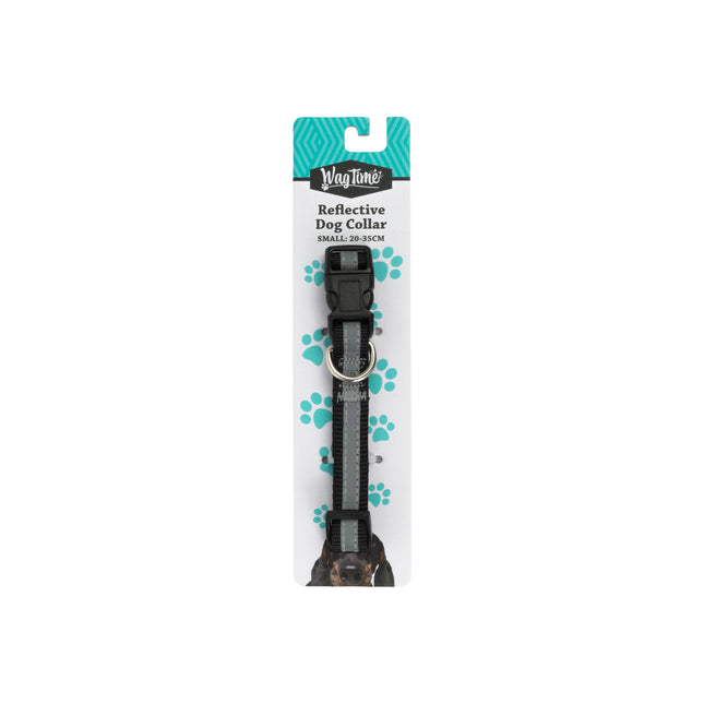 WagTime Reflective Dog Collar Black - Small