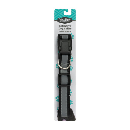 WagTime Reflective Dog Collar Black - Large