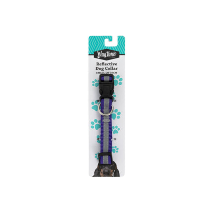 WagTime Reflective Dog Collar Purple - Small