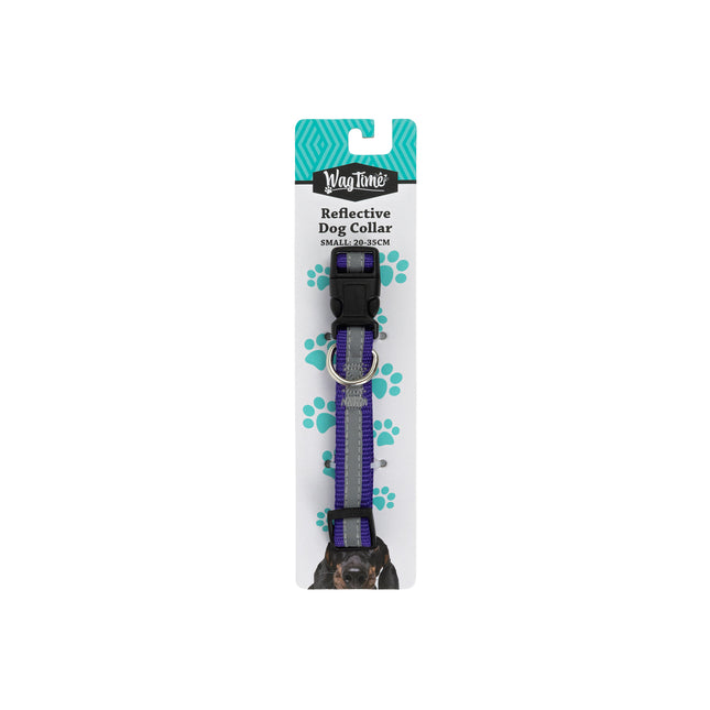 WagTime Reflective Dog Collar Purple - Small
