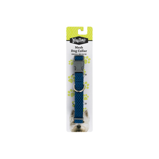 WagTime Mesh Dog Collar Blue - Small