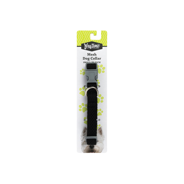 WagTime Mesh Dog Collar Black - Small