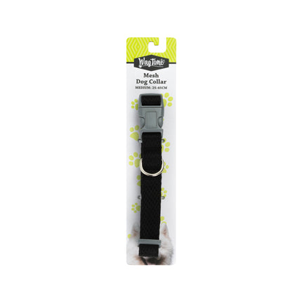 WagTime Mesh Dog Collar Black - Medium