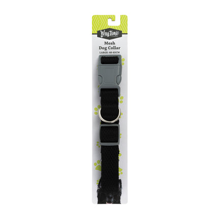 WagTime Mesh Dog Collar Black - Large