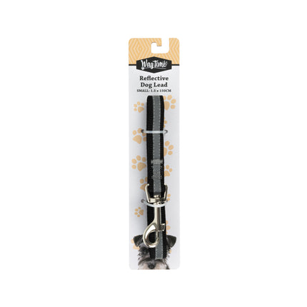 WagTime Reflective Dog Lead Black - Small