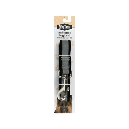 WagTime Reflective Dog Lead Black - Large