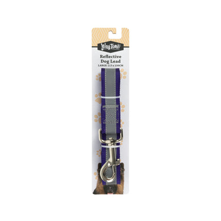 WagTime Reflective Dog Lead Purple - Large