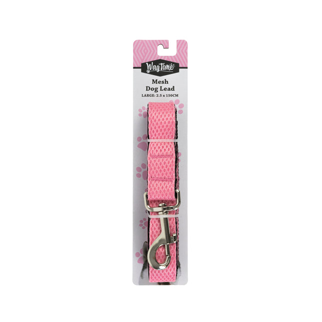 WagTime Mesh Dog Lead Pink - Large