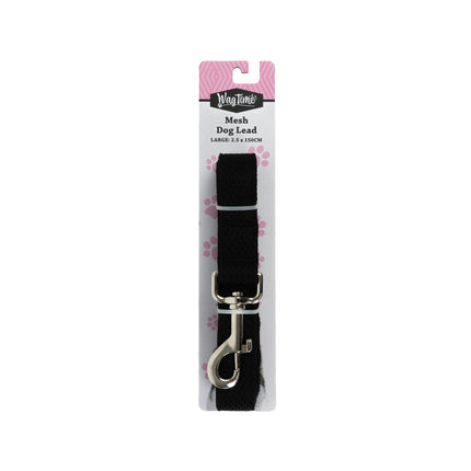 WagTime Mesh Dog Lead Black - Large
