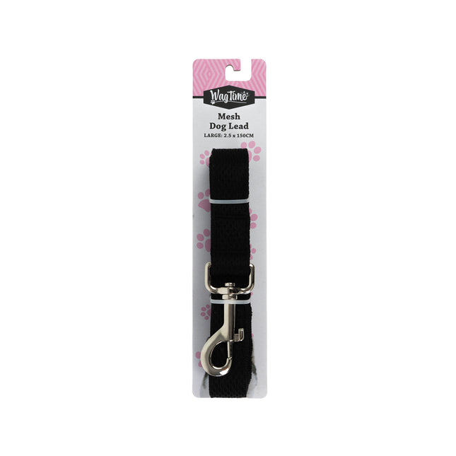 WagTime Mesh Dog Lead Black - Large