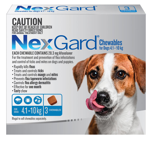 NexGard Chewables Dog - 4.1-10kg (3pk)
