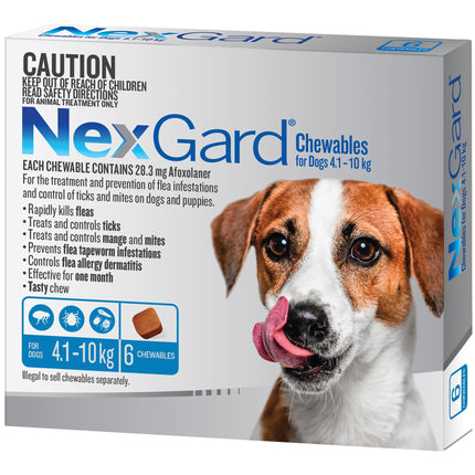 NexGard Chewables Dog - 4.1-10kg (6pk)