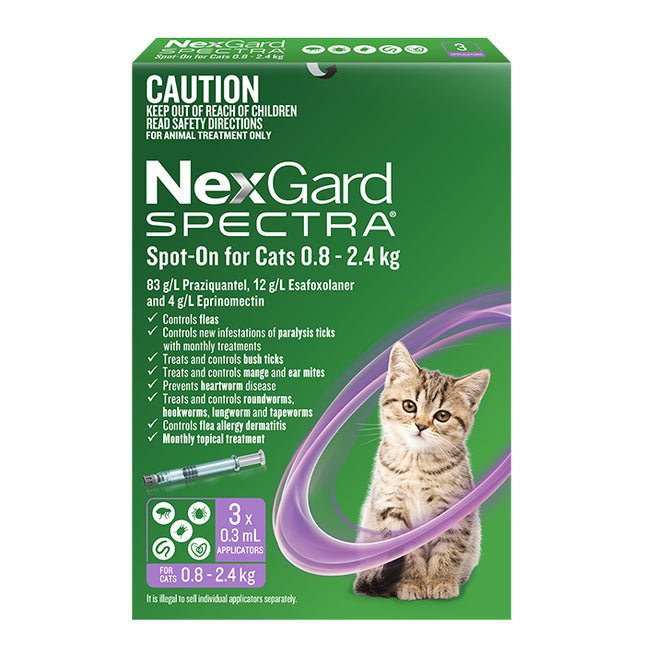 NexGard Spectra - Spot-on for Cats (0.8-2.4kg) (3pk)