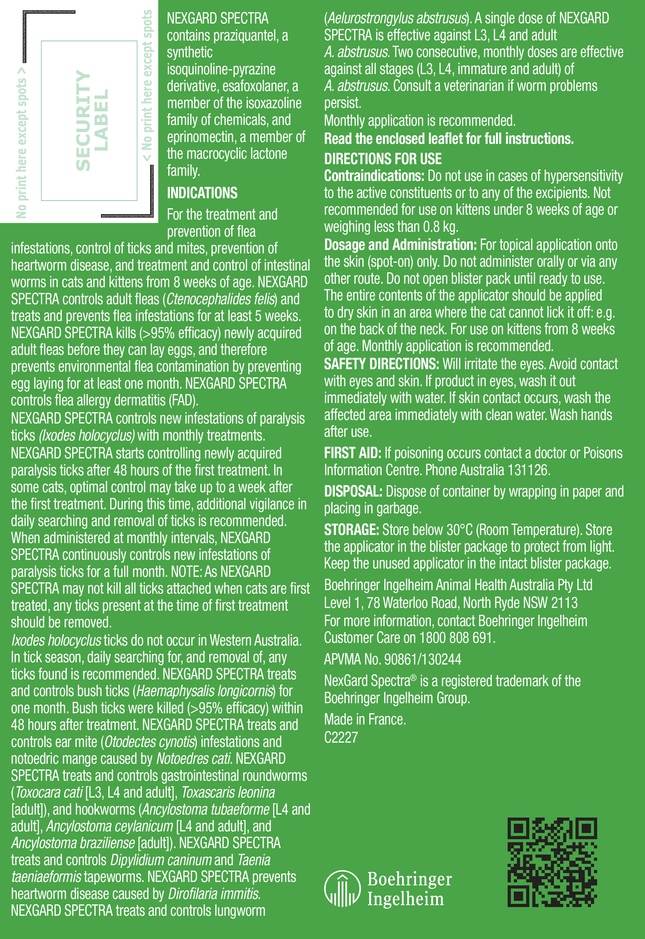 NexGard Spectra - Spot-on for Cats (0.8-2.4kg) (6pk)