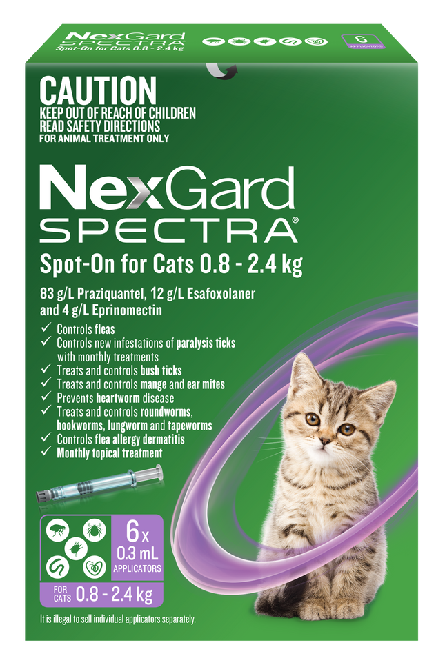 NexGard Spectra - Spot-on for Cats (0.8-2.4kg) (6pk)