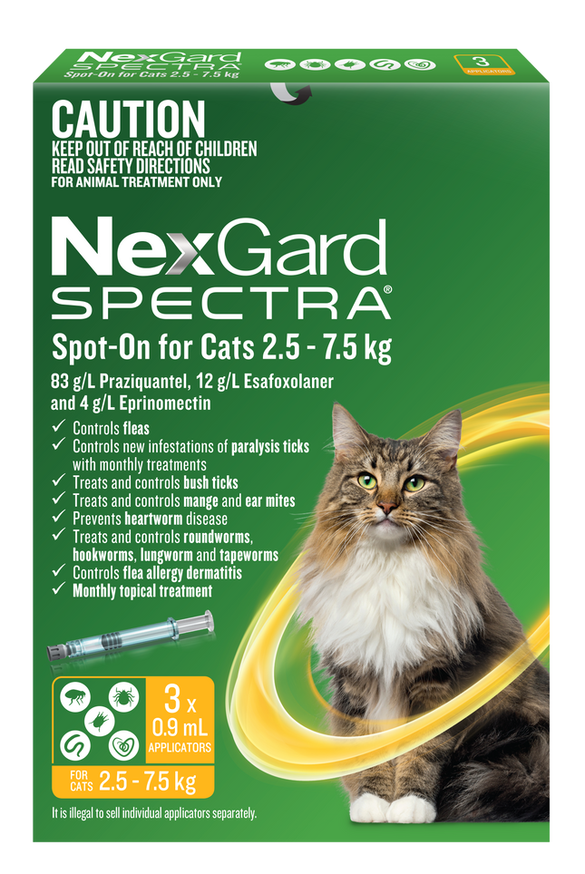NexGard Spectra - Spot-on for Cats (2.5-7.5kg) (6pk)