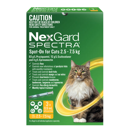NexGard Spectra - Spot-on for Cats (2.5-7.5kg) (3pk)