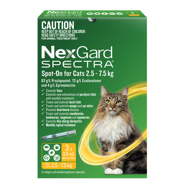 NexGard Spectra - Spot-on for Cats (2.5-7.5kg) (3pk)