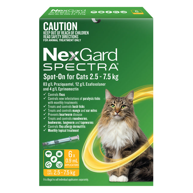 NexGard Spectra - Spot-on for Cats (2.5-7.5kg) (6pk)