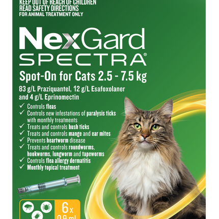 NexGard Spectra - Spot-on for Cats (2.5-7.5kg) (3pk)