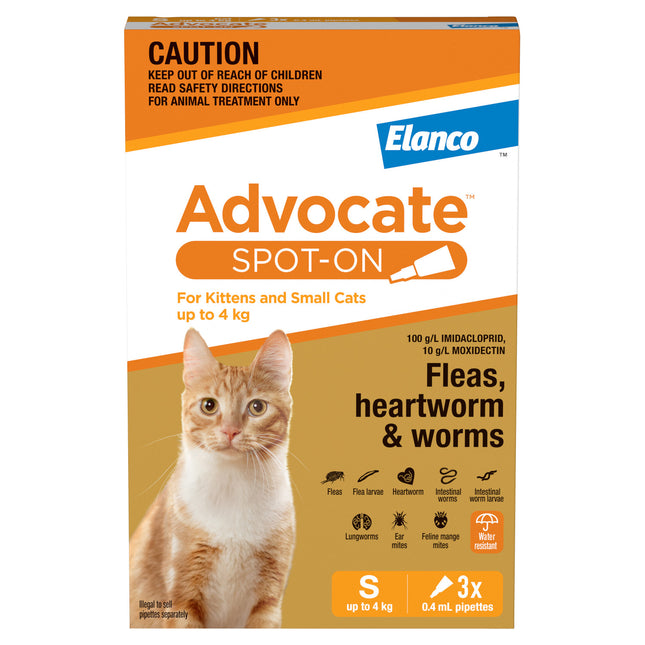 Advocate Spot-On for Cats up to 4kg Orange 3pk