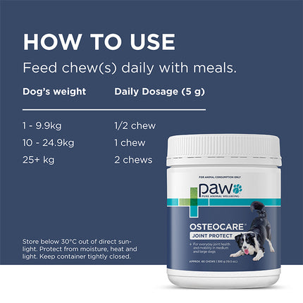 PAW Osteocare Joint Protect Chews for Dogs 60pk