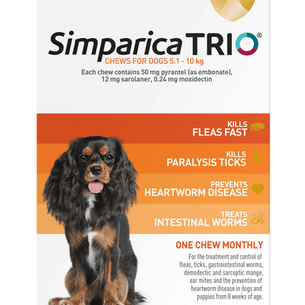 Simparica Trio - Chews for Dogs 5.1-10kg (3pk)