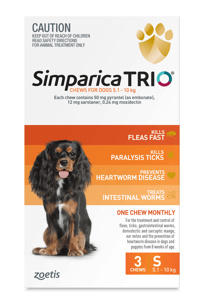 Simparica Trio - Chews for Dogs 5.1-10kg (3pk)