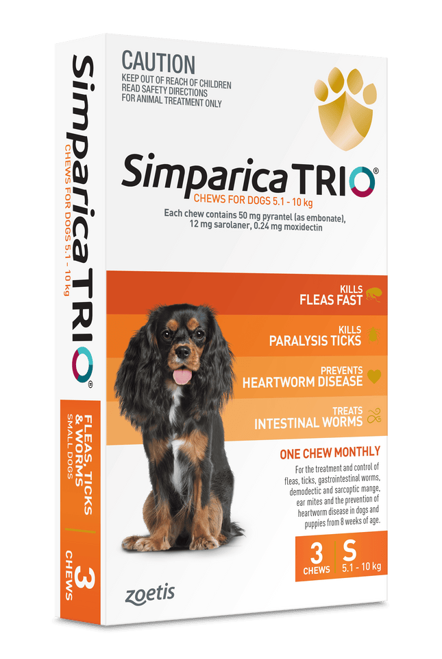 Simparica Trio - Chews for Dogs 5.1-10kg (3pk)