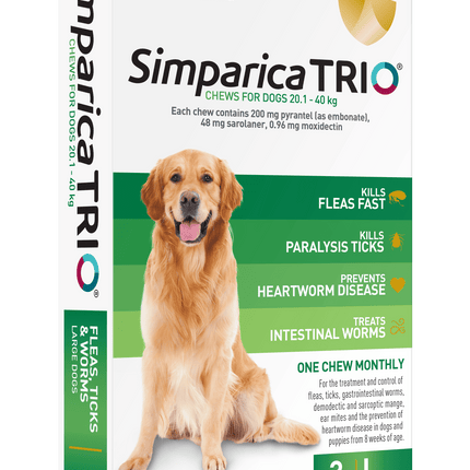 Simparica Trio - Chews for Dogs 20.1-40kg (3pk)