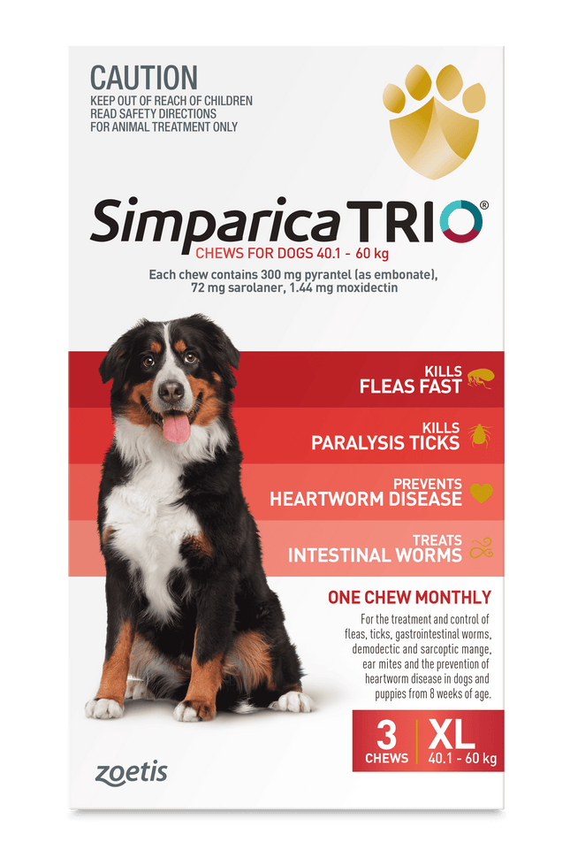 Simparica Trio - Chews for Dogs 40.1-60kg (3pk)