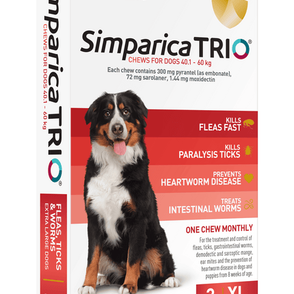 Simparica Trio - Chews for Dogs 40.1-60kg (3pk)