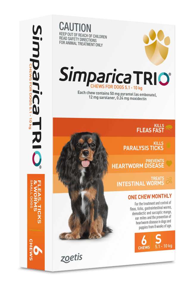 Simparica Trio - Chews for Dogs 5.1-10kg (6pk)