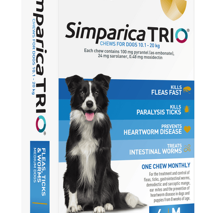 Simparica Trio - Chews for Dogs 10.1-20kg (6pk)