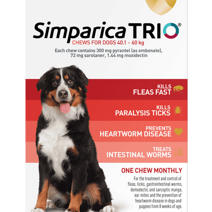 Simparica Trio - Chews for Dogs 40.1-60kg (6pk)