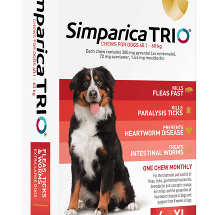 Simparica Trio - Chews for Dogs 40.1-60kg (6pk)