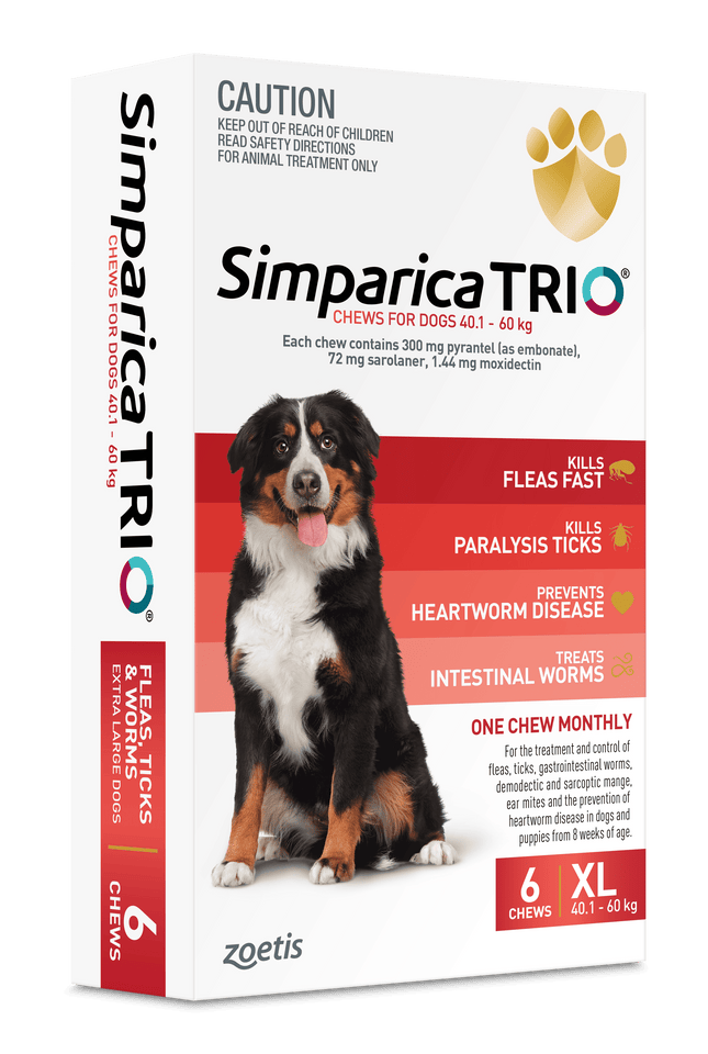 Simparica Trio - Chews for Dogs 40.1-60kg (6pk)
