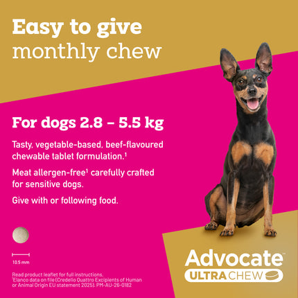 Advocate Ultra Chew Dog 2.9-5.5kg 3pk