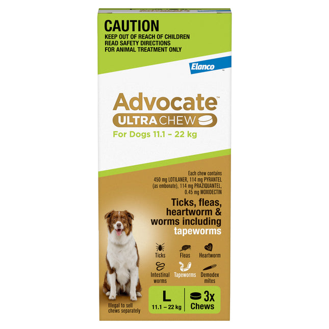 Advocate Ultra Chew Dog 11.1-22kg 3pk