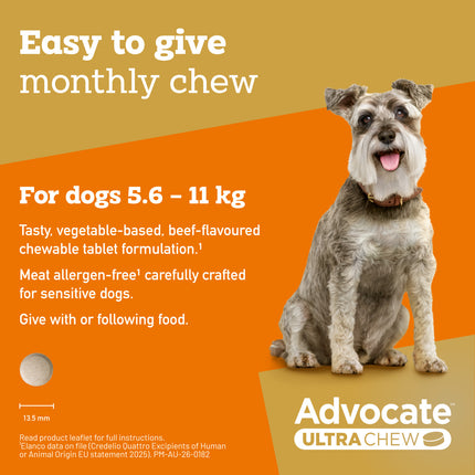 Advocate Ultra Chew Dog 5.6-11kg 6pk
