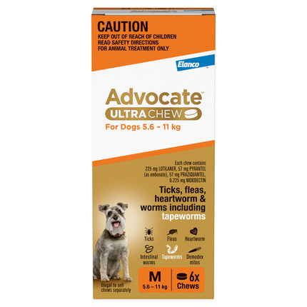 Advocate Ultra Chew Dog 5.6-11kg 6pk
