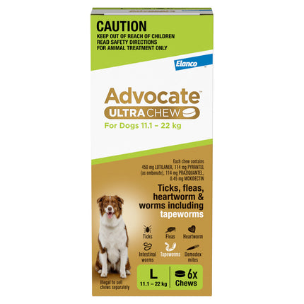 Advocate Ultra Chew Dog 11.1-22kg 6pk