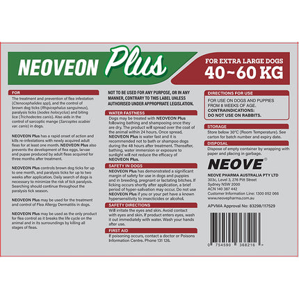 NEOVEON PLUS - Extra Large Dogs 40-60kg (4pk)